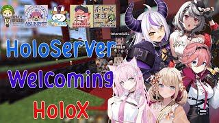 All Kensetsu Welcoming HoloX in Holoserver Minecraft!!!!!! (All Highlights)