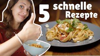 5 schnelle Rezepte in unter 10 Minuten || vegetarisch und abwechslungsreich