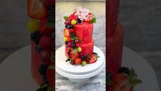 Watermelon Cake #diy #fruitdisplay #watermeloncake #shorts