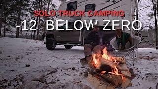 Camping in -12 Below Zero Temperatures with a 21-Year-Old Truck Camper.