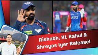 Rishabh, KL & Iyer Release | Harshit Rana, Nitish & Sai Sudharsan Top Uncapped Retention