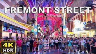 [4K HDR] Fremont Street Las Vegas Walking Tour | August 2024 | Las Vegas, Nevada