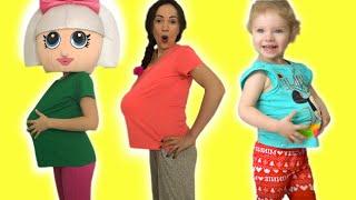 We ate too much. Correct behavior for kids by Sasha.Mom and girls ate too much-story for kids