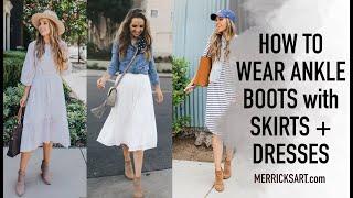 How to Wear Ankle Boots with Dresses