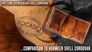 Making ROCADO Shell Cordovan leather wallet Review & comparison to HORWEEN Shell Cordovan [RU Sub]