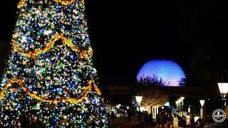 Nighttime Christmas Walk Around EPCOT in 4K | Walt Disney World Orlando Florida 2020