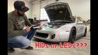 HID KIT INSTALL! I installed HIDs instead of LEDs in my 1990 Nissan 300zx!