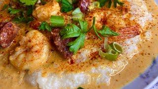 MY FAMOUS CREAMY CAJUN SHRIMP & CHEESY GRITS | Cook w/ Ashley