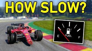 How Slow Is A 100% Damaged F1 22 Car With NO FUEL..?