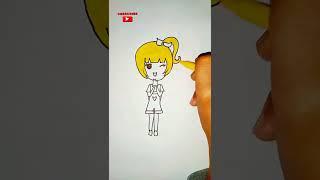 Cute Girl Drawing / How to Draw a Cute Girl Step by Step / #shorts #youtubeshorts