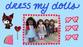 dressing my american girl dolls - 4th of july edition