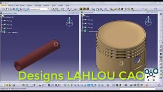 Moteur 4 cylindres; partie 1; la piston avec CATIA V5, Motor assembly; part 1 engine piston