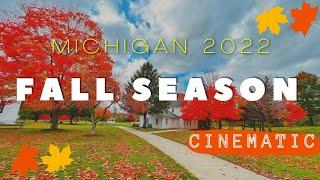 Fall Cinematic 4K | Fall Season 2023 | Fall Foliage, Drone View | Traverse City, Michigan