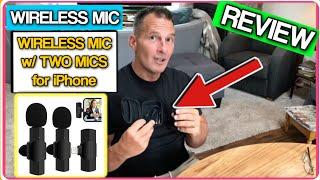 2 in 1 Wireless Lavalier Microphone for iPhone iPad, Dual Lapel Wireless Microphone for Video Record