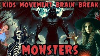 18 Min Summer Monster Brain Break | Kids Movement Activity, Workout Exercise Fun