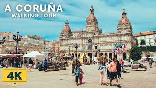 SPAIN - A CORUÑA WALKING TOUR 4K, JULY 2023