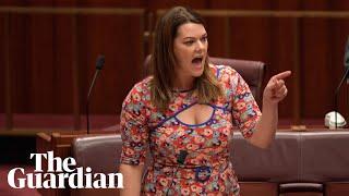 ‘You’re not fit to call yourselves men,’ Sarah Hanson-Young tells senators