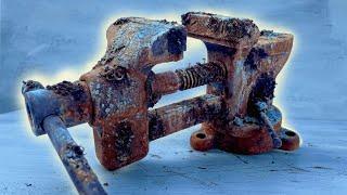 1970 Very Rusted SOVIET  VISE - [ RESTORATION ] -  #restorations #asmr #relax