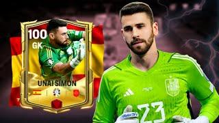 100 Max UNAI SIMÓN Power Test  | REVIEW | Fc Mobile GK