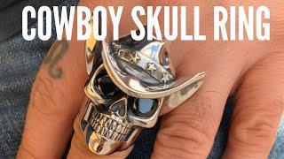 Silver Cowboy Skull Ring | AJT Jewellery