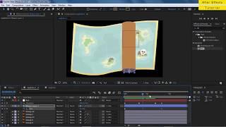 آموزش باز شدن نقشه موشن گرافیک افترافکت - Tutorial Map Roll Motion Graphic After Effects