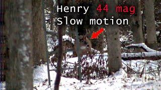 Henry 44 Magnum Hits HARD! Deer Hunting Iowa