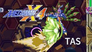 Mega Man X4 "X, Ultimate Armor" TAS by HappyLee - part 1 [Cyber Peacock + Jet Stingray]