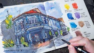 Shophouse #110 watercolour sketch (timelapse tutorial)