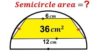 Can you find area of the Semicircle? | Trapezoid | (Trapezium) |#math #maths | #geometry