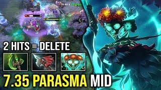 WTF 7.35 Parasma Solo Mid Muerta 2 Hits Delete Brutal Pierce the Veil +250 Attack Range Dota 2