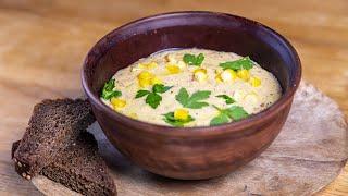 Очень быстрый и вкусный суп из банки кукурузы