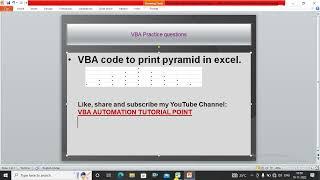 VBA code to print pyramid in Excel