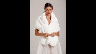 Central Chic White Fur Bridal Shawl Shrug Wedding Dress Cover Winter Weddings Parties Bridesmaid