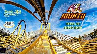 VR 360 Montu Roller Coaster Front Row On Ride POV Busch Gardens Tampa 2024 03 11