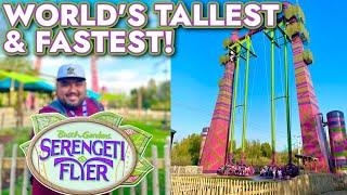 Riding The World's TALLEST & FASTEST Swing Ride! Serengeti Flyer Busch Gardens Tampa Bay