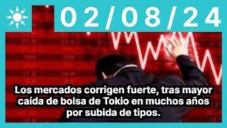 Los mercados corrigen fuerte, tras mayor caída de bolsa de Tokio en muchos años por subida de tipos.