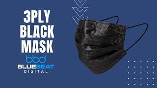 3PLY Black Disposable Face Mask | Blue Beat Digital