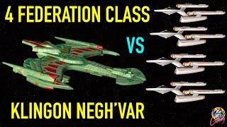 4 Federation Class VS Klingon Negh'Var - Both Ways - Star Trek Starship Battles