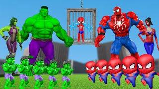 FAMILY HULK VS FAMILY SPIDERMAN Rescue BABY SPIDERMAN, SUPER GIRL: Who Is The King Of Super Heroes?