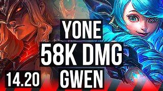 YONE vs GWEN (TOP) | 58k DMG | EUW Diamond | 14.20