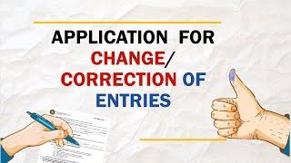 [2025 NLE Voter Registration] Application for Change of Name/Correction of Entries