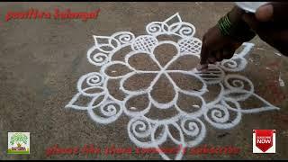 Beautiful and easy design rangoli kolam#pavithra kolangal