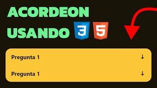 COMO CREAR un ACORDEON solo con HTML y CSS Tutorial de Desarrollo Web