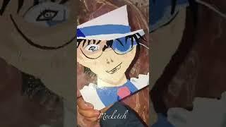 Anime Glass Painting | Painting Kaitou Kid from Detective Conan | Mocketch #shorts