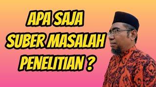 Sumber Masalah Penelitian