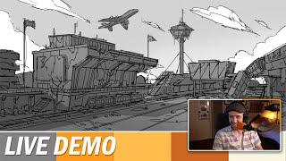 Background Sketching Demo: Pencil Mileage Club Live Stream