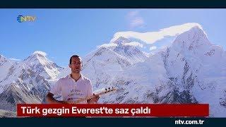 Türk gezgin Everest'e çıktı, saz çaldı