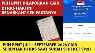 SALDO PKH BPNT DILAPORKAN CAIR DI KKS HARI INI️PKH BPNT JULI-SEPTEMBER 2024 SERENTAK CAIR DI KKS