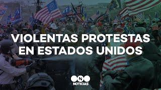 VIOLENTAS PROTESTAS en el CAPITOLIO de Estados Unidos: murió una mujer baleada - Telefe Noticias