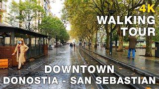 4K Walking Tour Downtown DONOSTIA / SAN SEBASTIAN, BASQUE COUNTRY, SPAIN